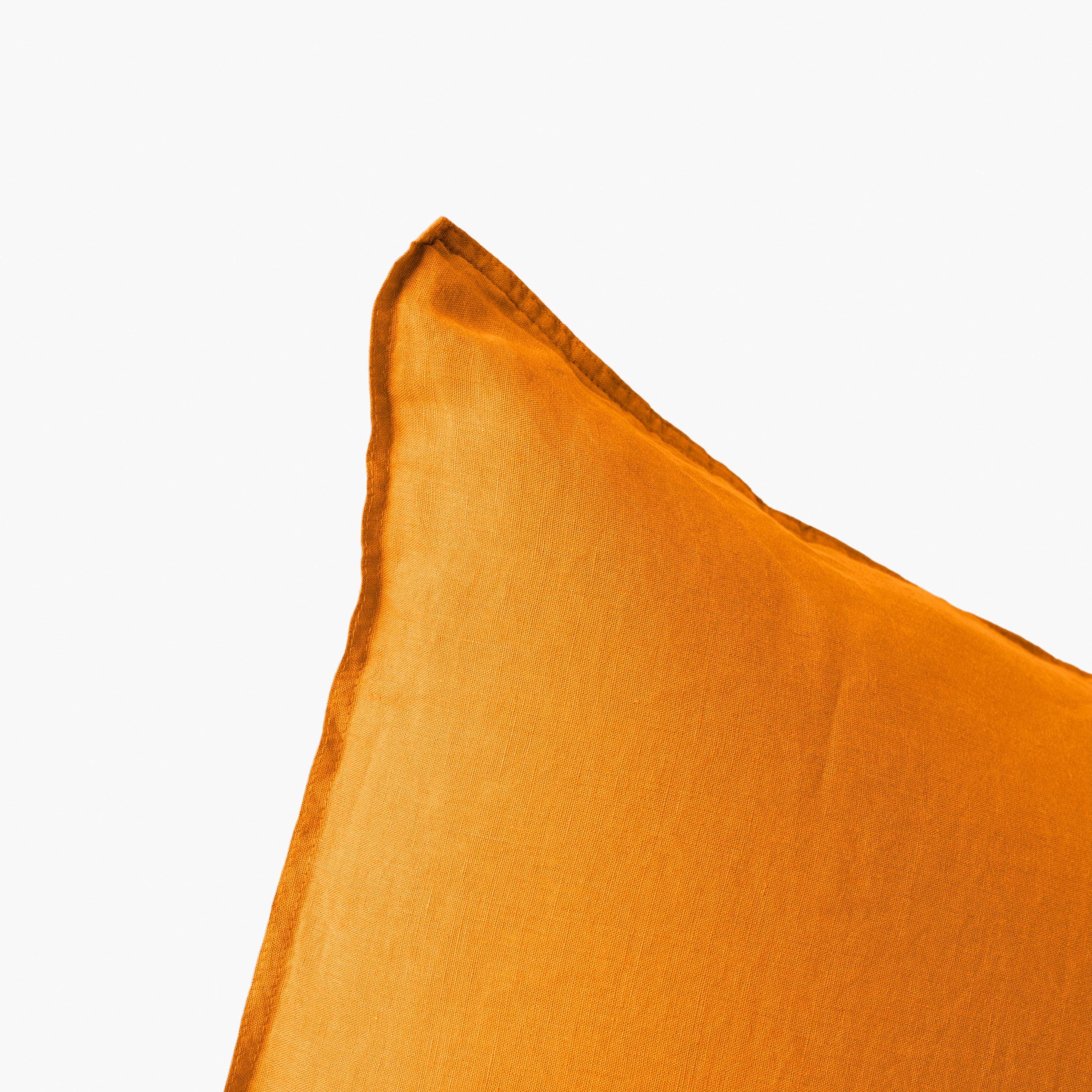 Songe Square Washed Linen Pillowcase - Turmeric - Image 4