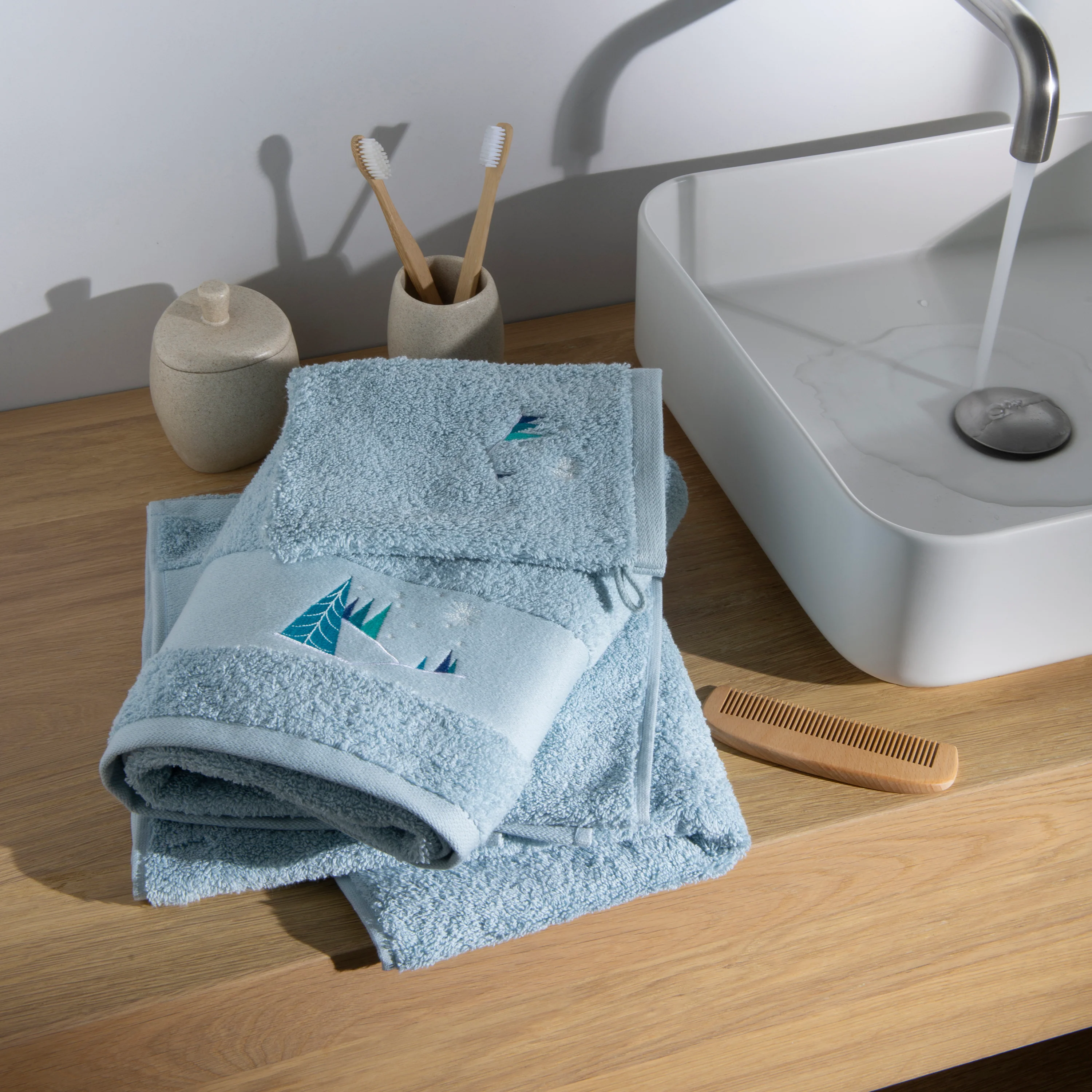 Stellaire Cotton Bath Glove - Banquise Blue - Image 2