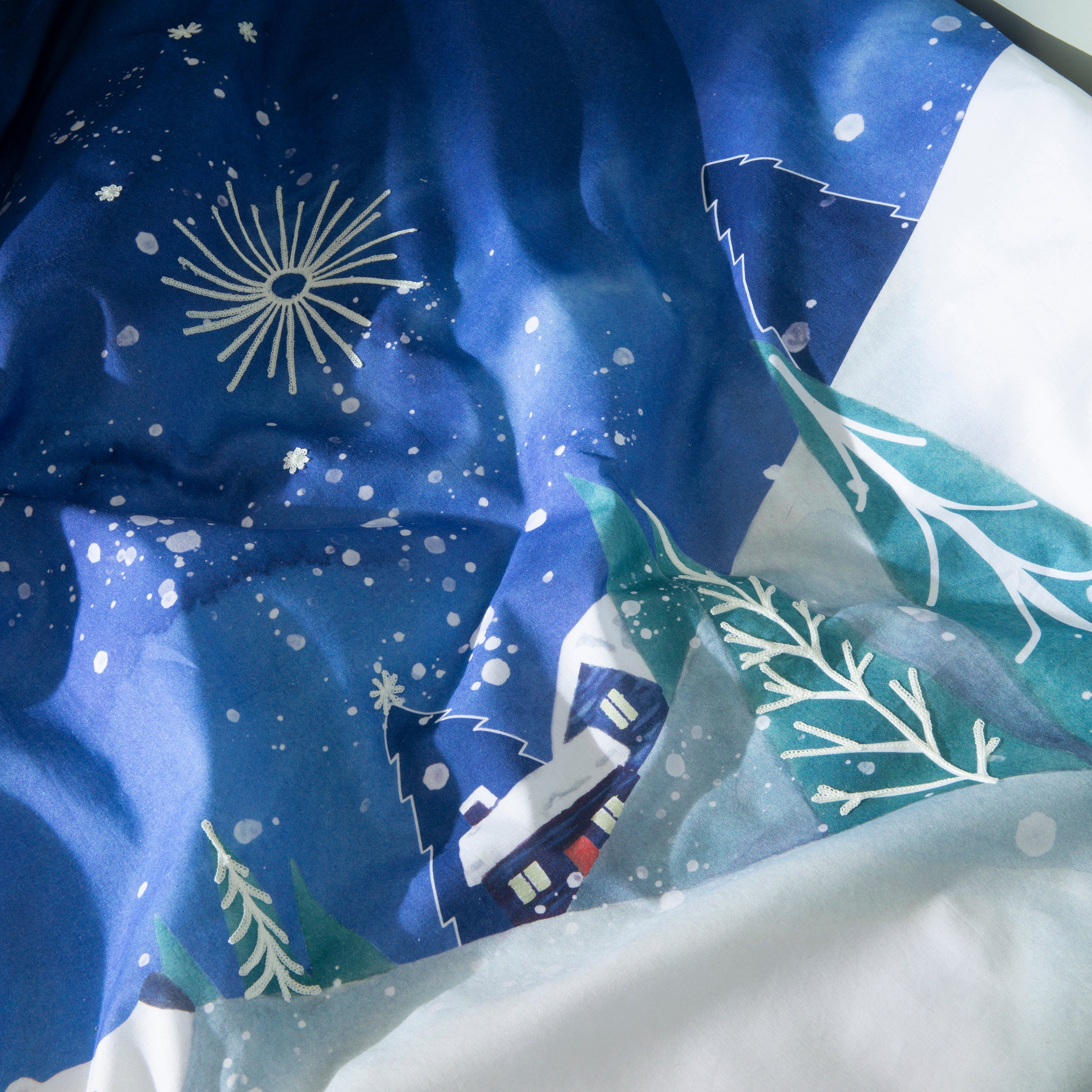 Stellaire Cotton Duvet Cover - Blue - Image 6