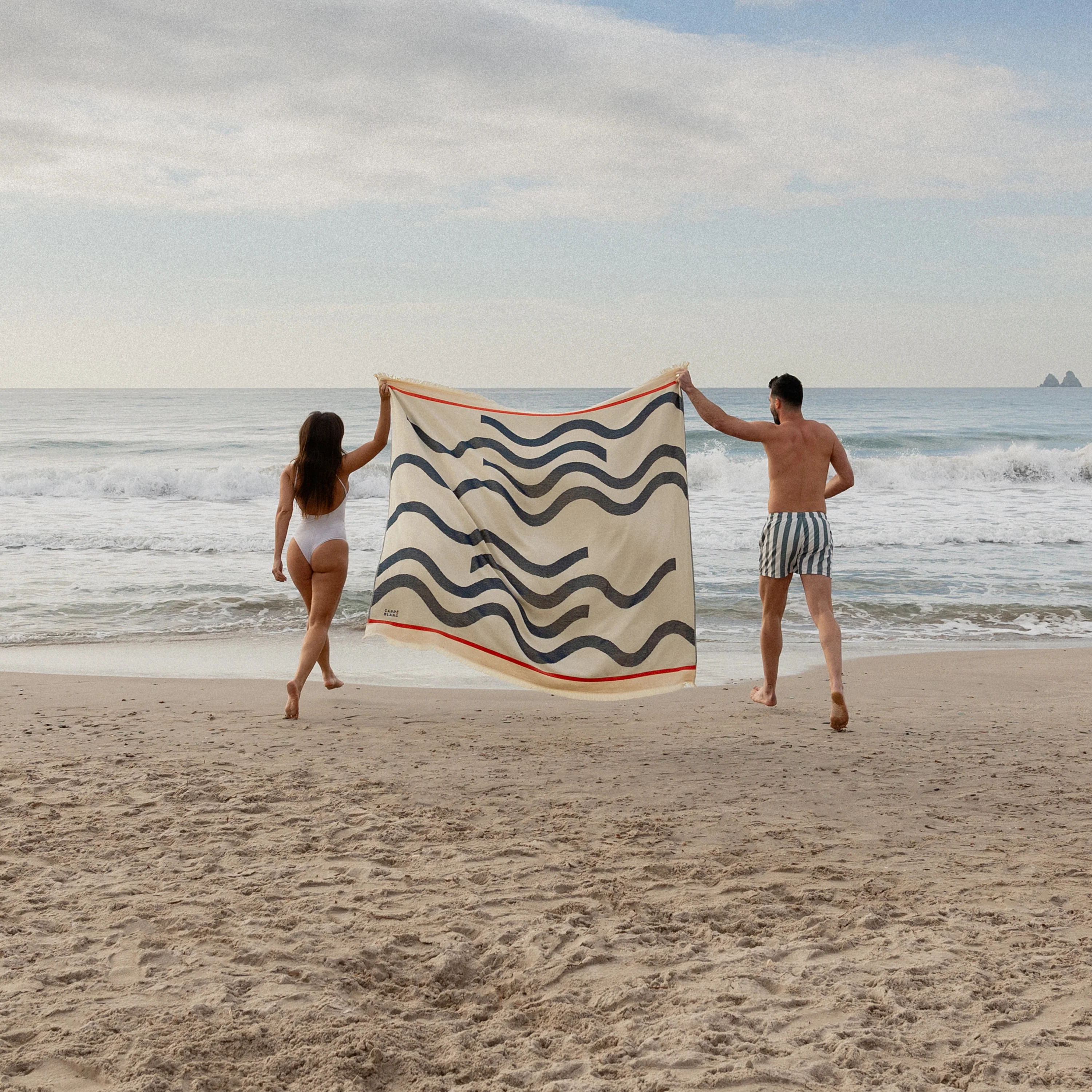 Tandem Cotton Turkish Beach Towel - Sand - Image 2