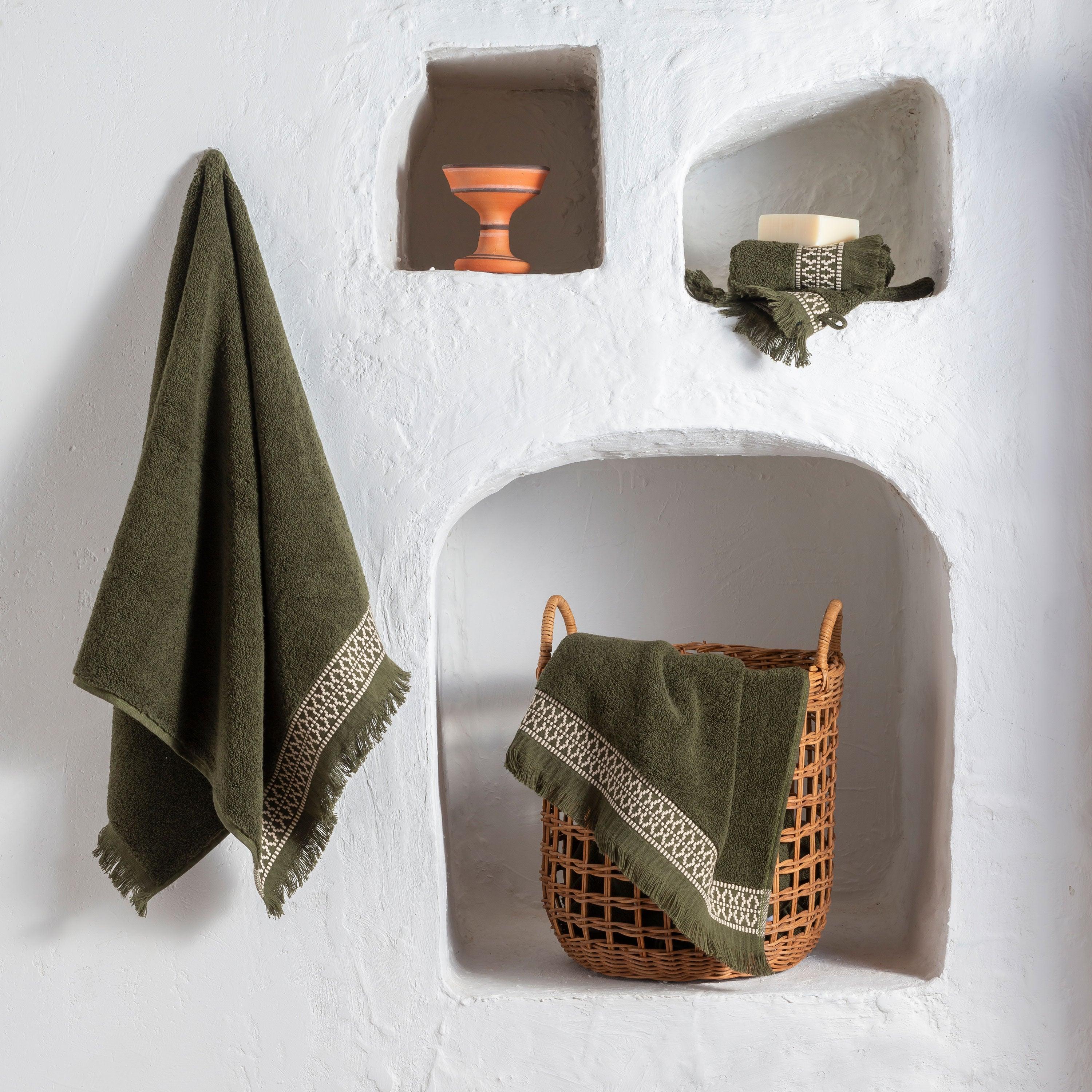 Villasol Cotton Bath Towel - Khaki Green - Image 3