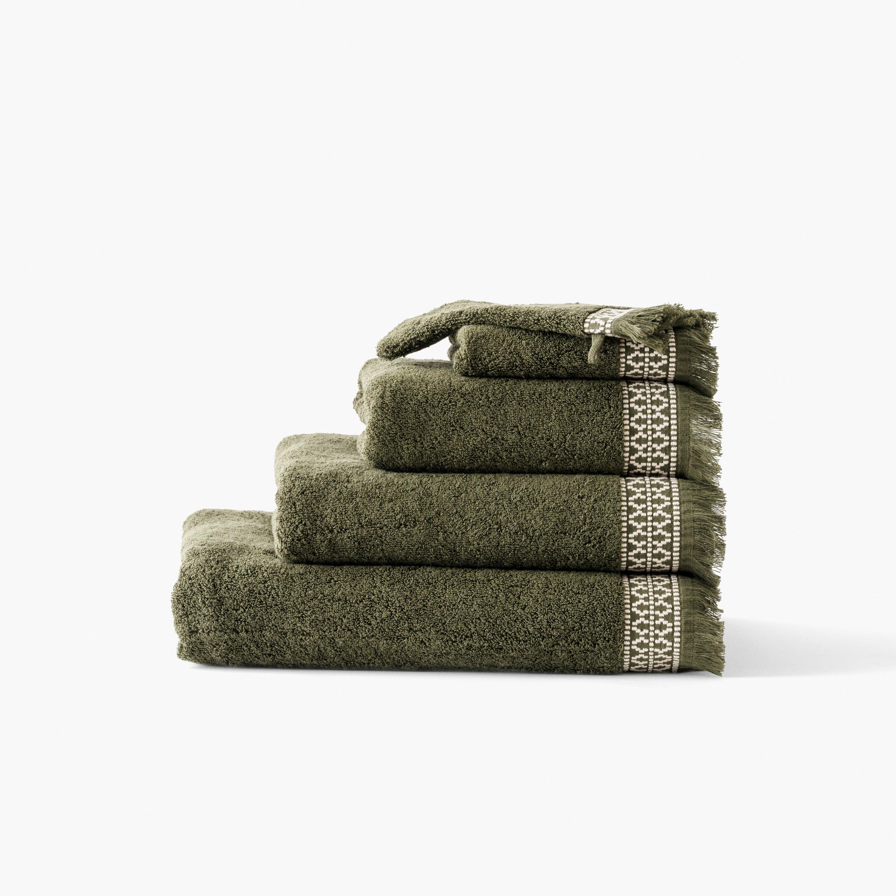 Villasol Khaki Green Cotton Guest Towel - Image 4