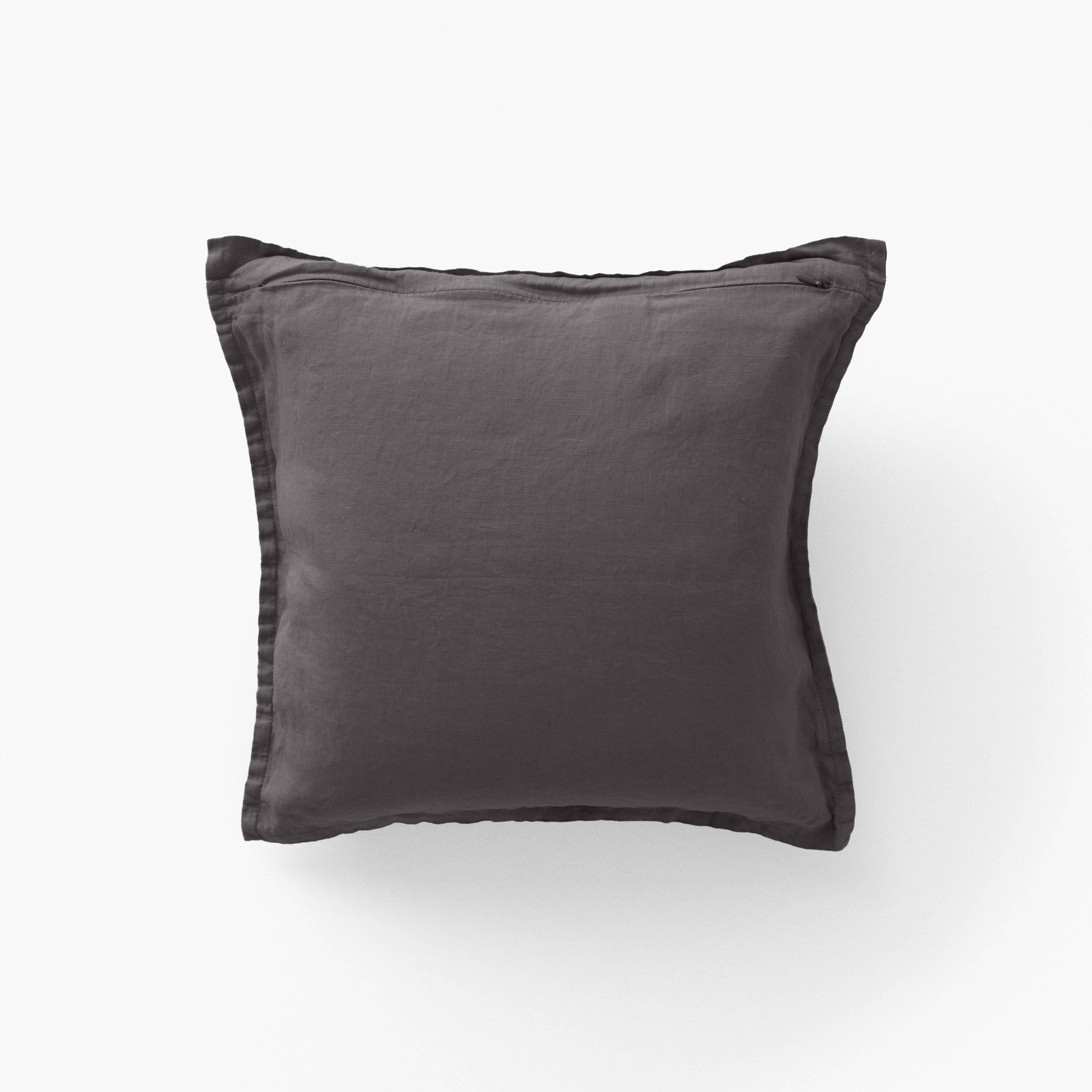 Washed linen cushion cover Songe charbon - Image 2