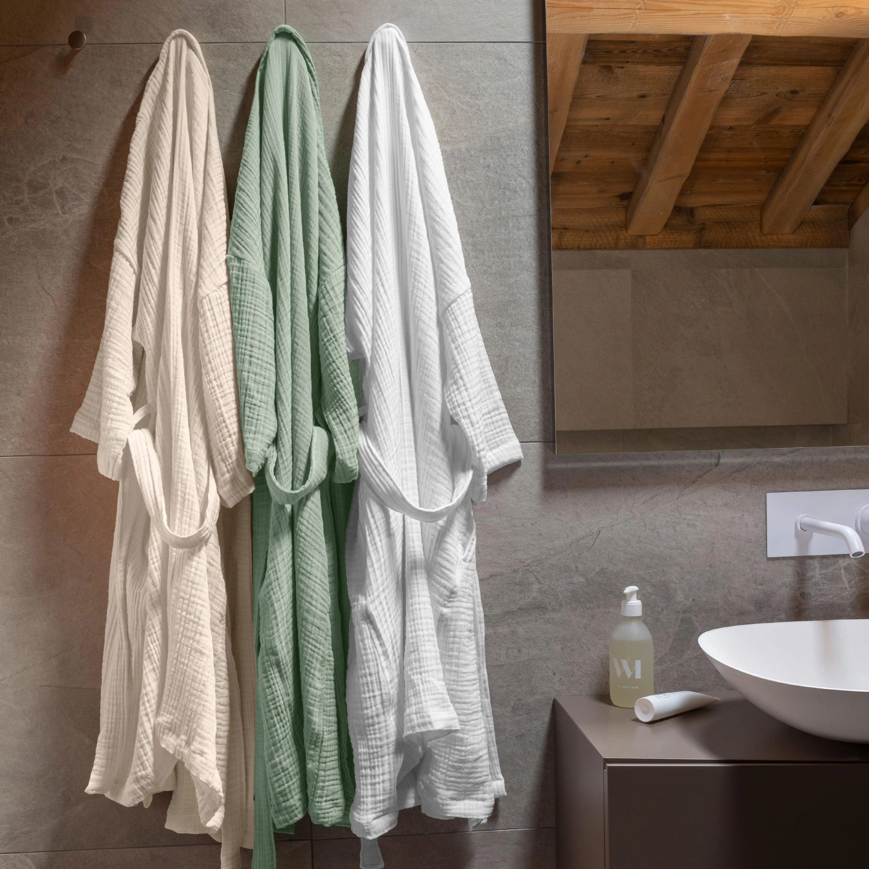 Naturelle Women's Organic Cotton Bathrobe - Eucalyptus - Image 5