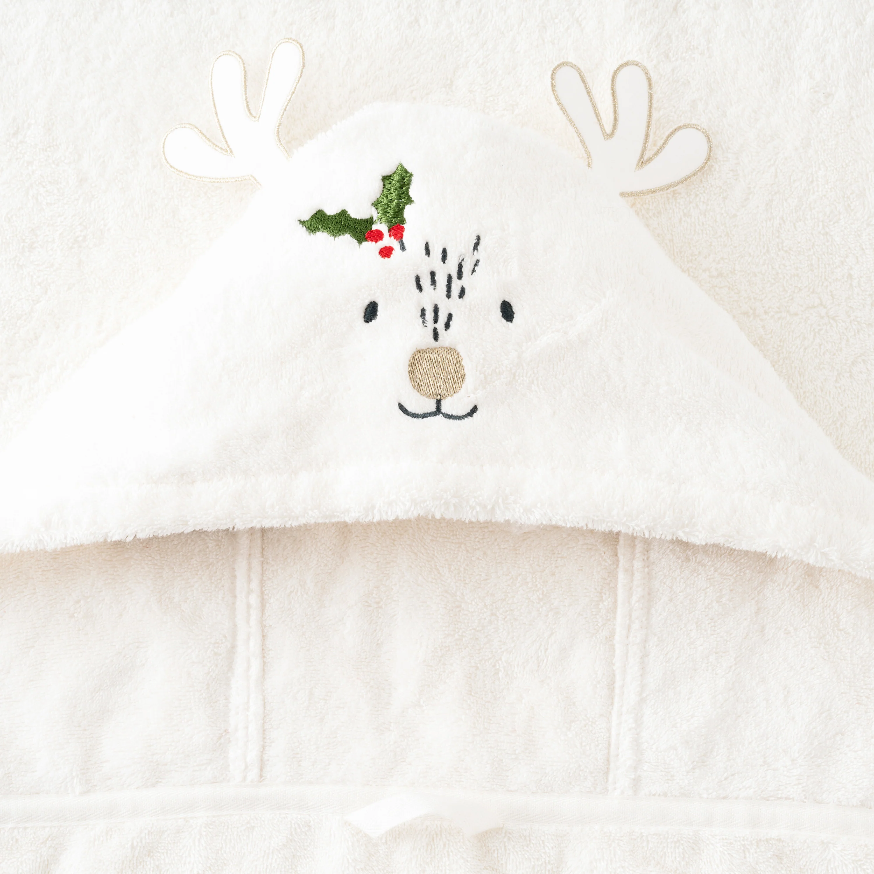 Xmasful Hooded Cotton Bath Towel - Ivory - Image 2